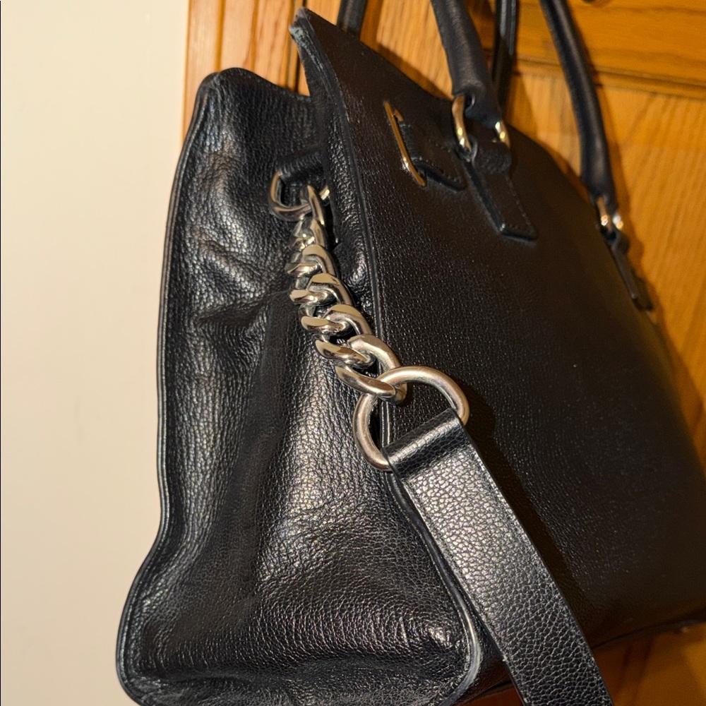 Michael Kors Black Shoulder Bag with Silver Accents - Picture 7 of 12